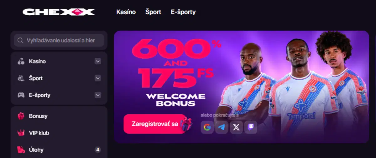 Uvítacia ponuka CHEXX